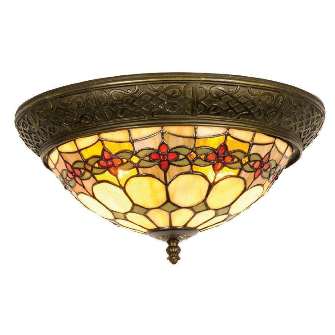 Tiffany Ceiling Flush & Semi Flush Lights - Atlantic Tiffany Flush Ceiling Light