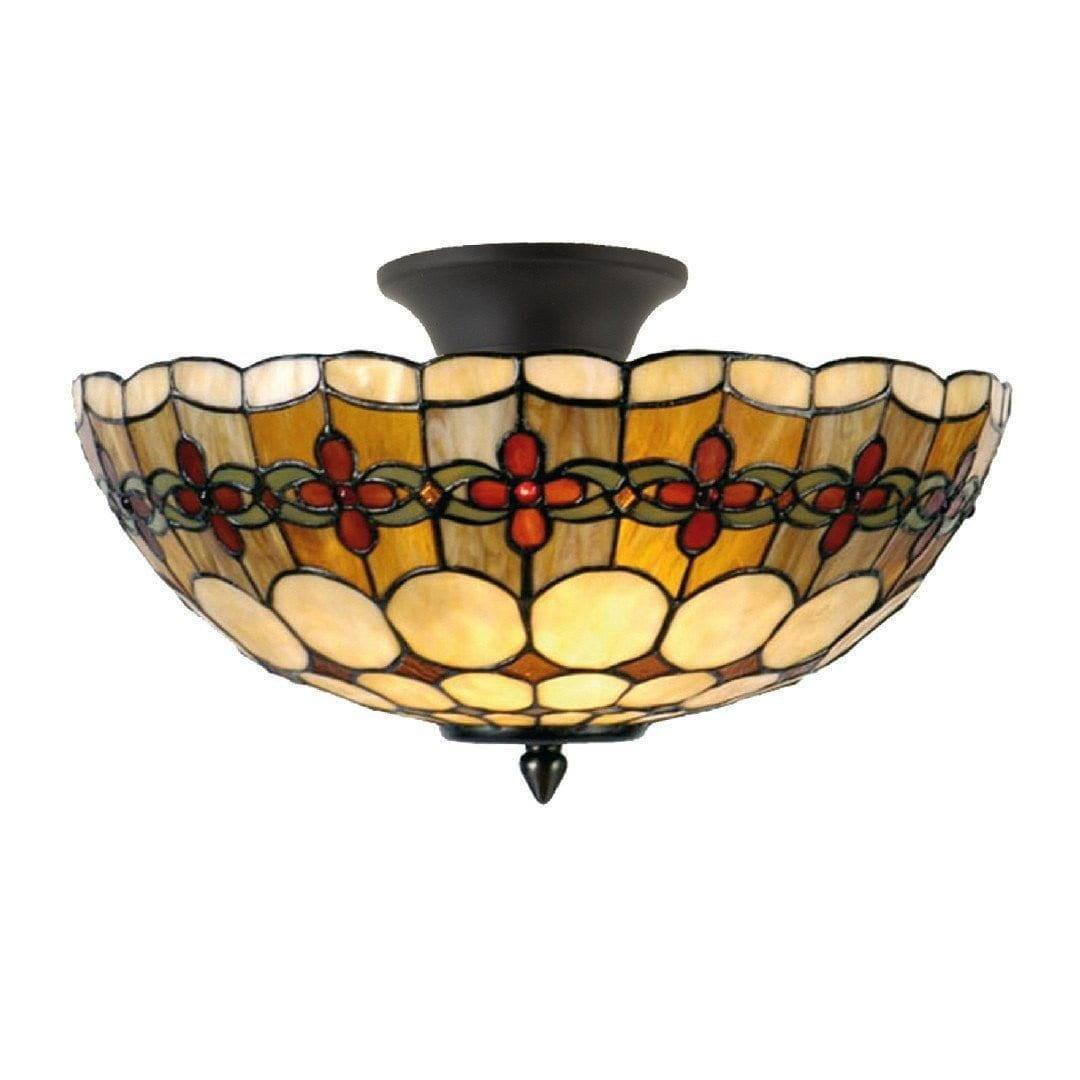 Tiffany Ceiling Flush & Semi Flush Lights - Atlantic Tiffany Semi Flush Ceiling Light