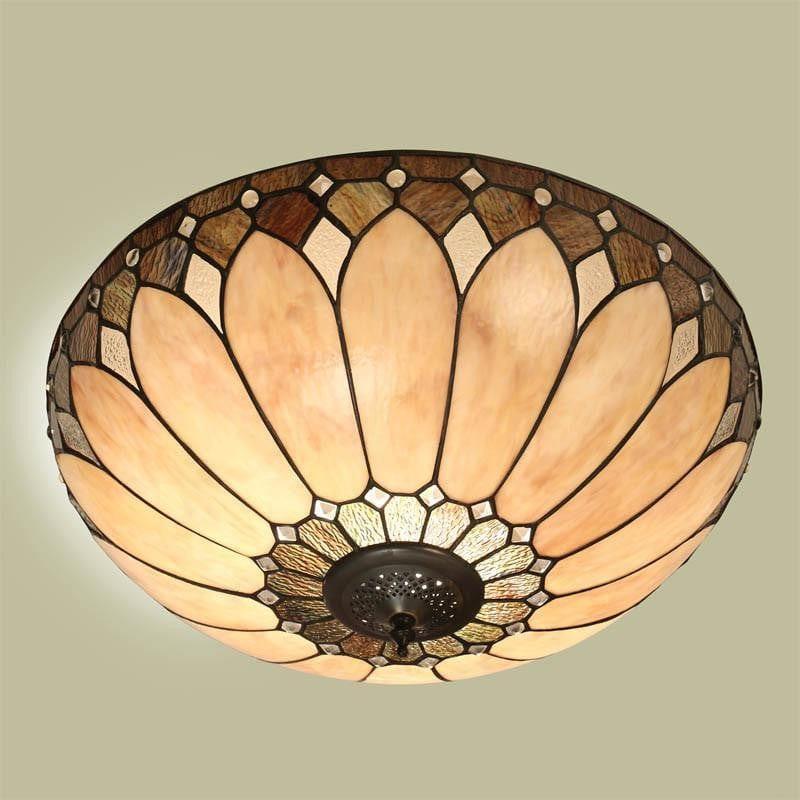 Tiffany Ceiling Flush & Semi Flush Lights - Brooklyn Medium Tiffany Ceiling Flush Light T048SH40 & FL1