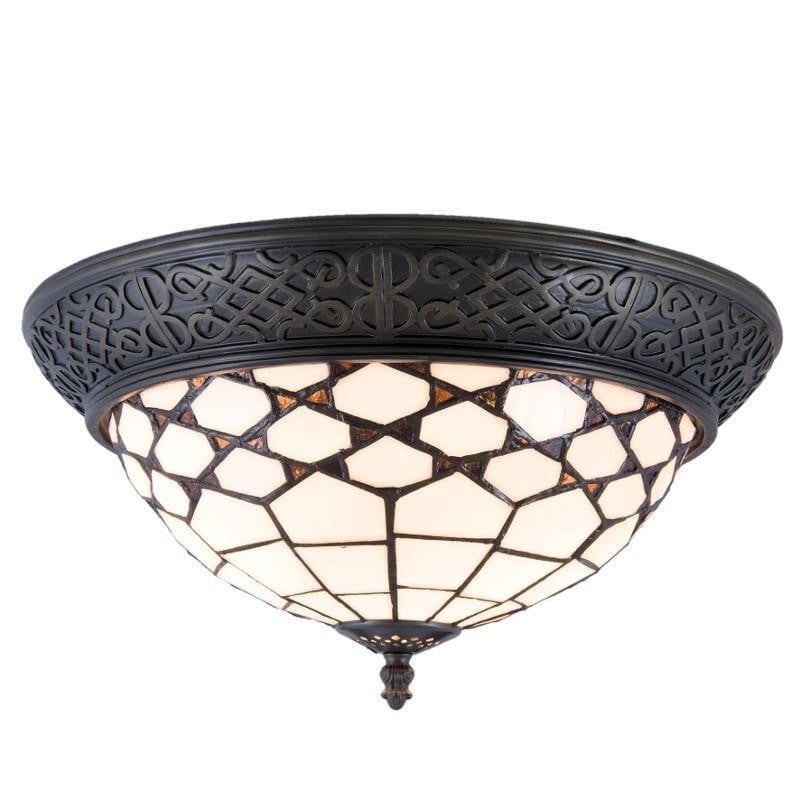 Tiffany Ceiling Flush & Semi Flush Lights - Miami Tiffany Flush Ceiling Light