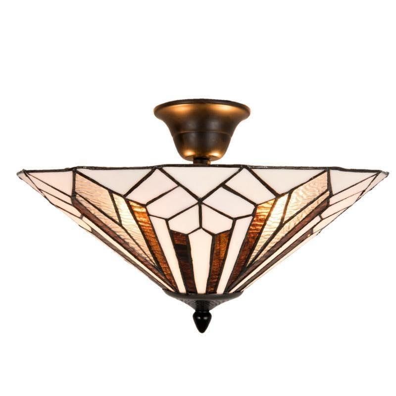 Tiffany Ceiling Flush & Semi Flush Lights - Napier Semi Flush Tiffany Ceiling Light