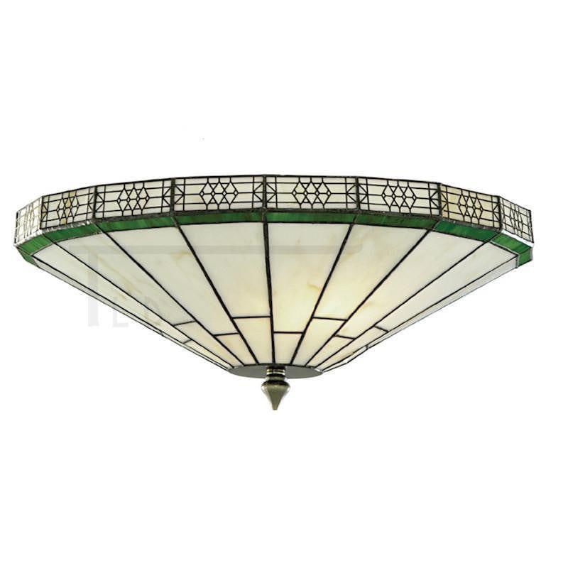 Tiffany Ceiling Flush & Semi Flush Lights - New York Tiffany Flush Ceiling Light 4417-17DFL