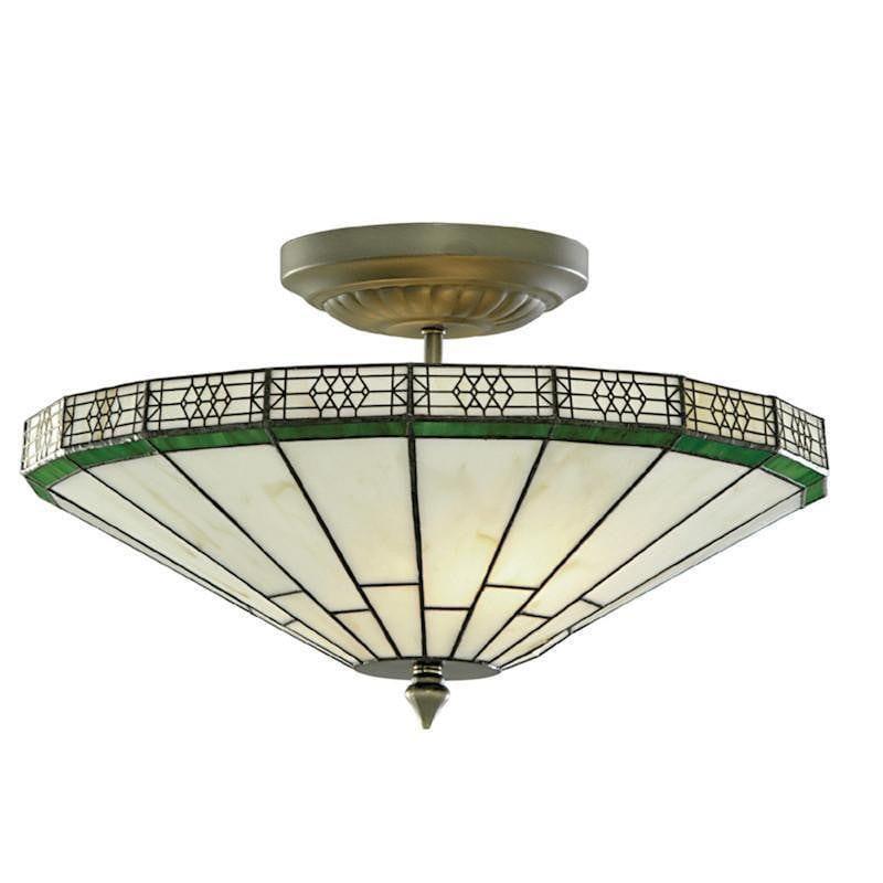 Tiffany Ceiling Flush & Semi Flush Lights - New York Tiffany Semi Flush Ceiling Light 4417-17