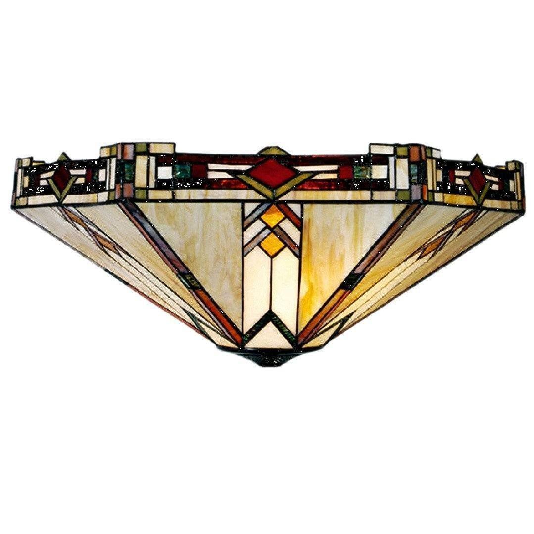 Tiffany Ceiling Flush & Semi Flush Lights - Prairie Tiffany Ceiling Flush Light