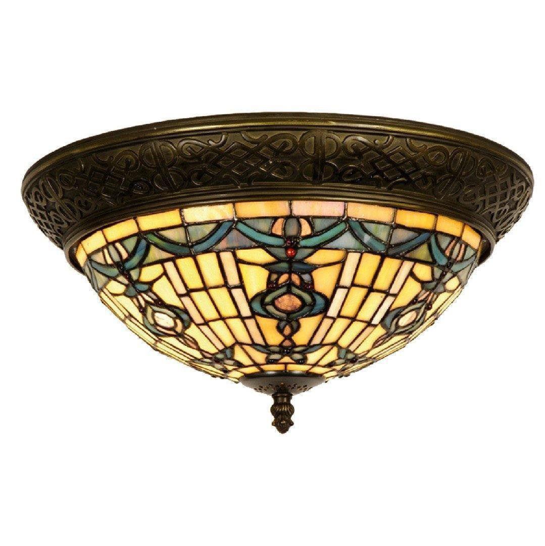 Tiffany Ceiling Flush & Semi Flush Lights - Regency Tiffany Ceiling Flush Light
