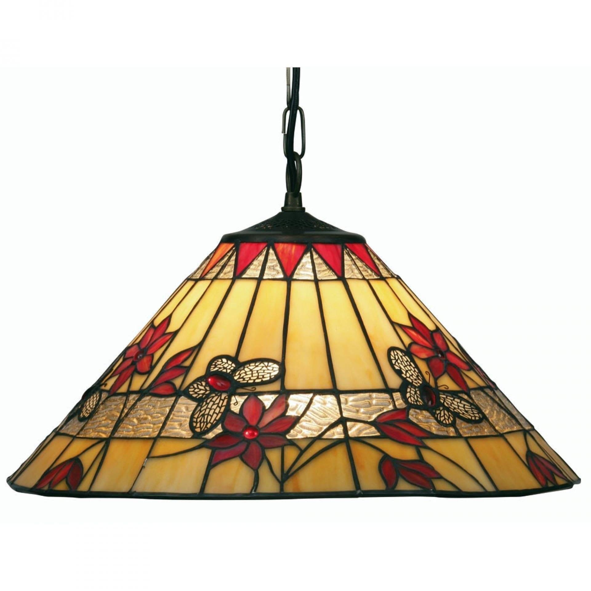 Tiffany Ceiling Pendant Lights - Butterfly Tiffany Ceiling Light,Single Bulb OT 2612/17P