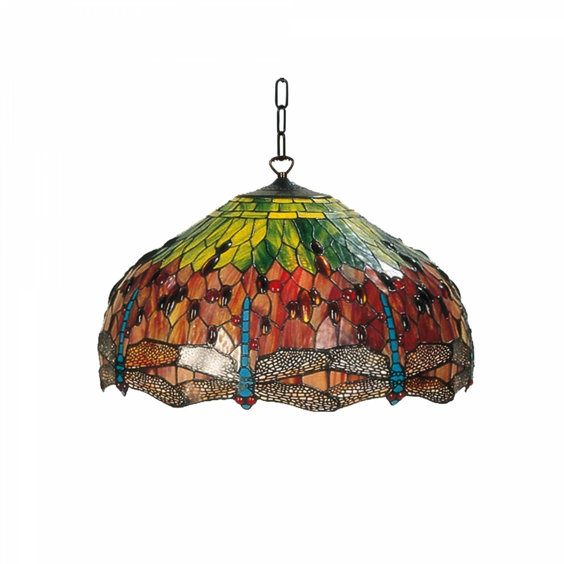 Tiffany Ceiling Pendant Lights - Flame Dragonfly Tiffany Ceiling Pendant Light,Adjustable Chain,Single Bulb Fitting