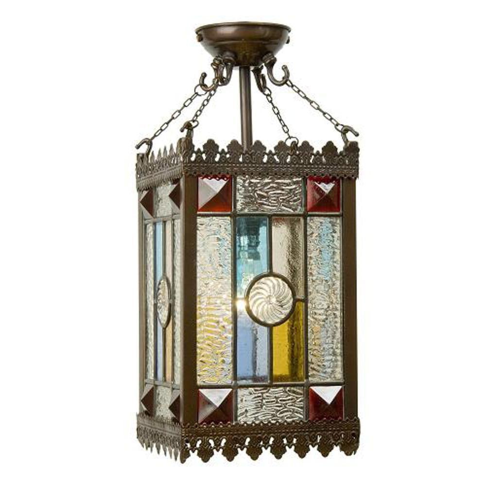 Tiffany Ceiling Pendant Lights - Kansa Victorian Tiffany Ceiling Pendant Lantern PER493