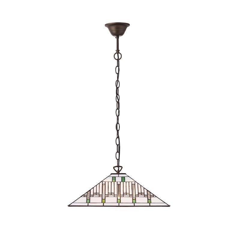 Tiffany Ceiling Pendant Lights - Mission Large Tiffany Ceiling Pendant Light,Adjustable Chain,Single Bulb Fitting 68752 + SU02