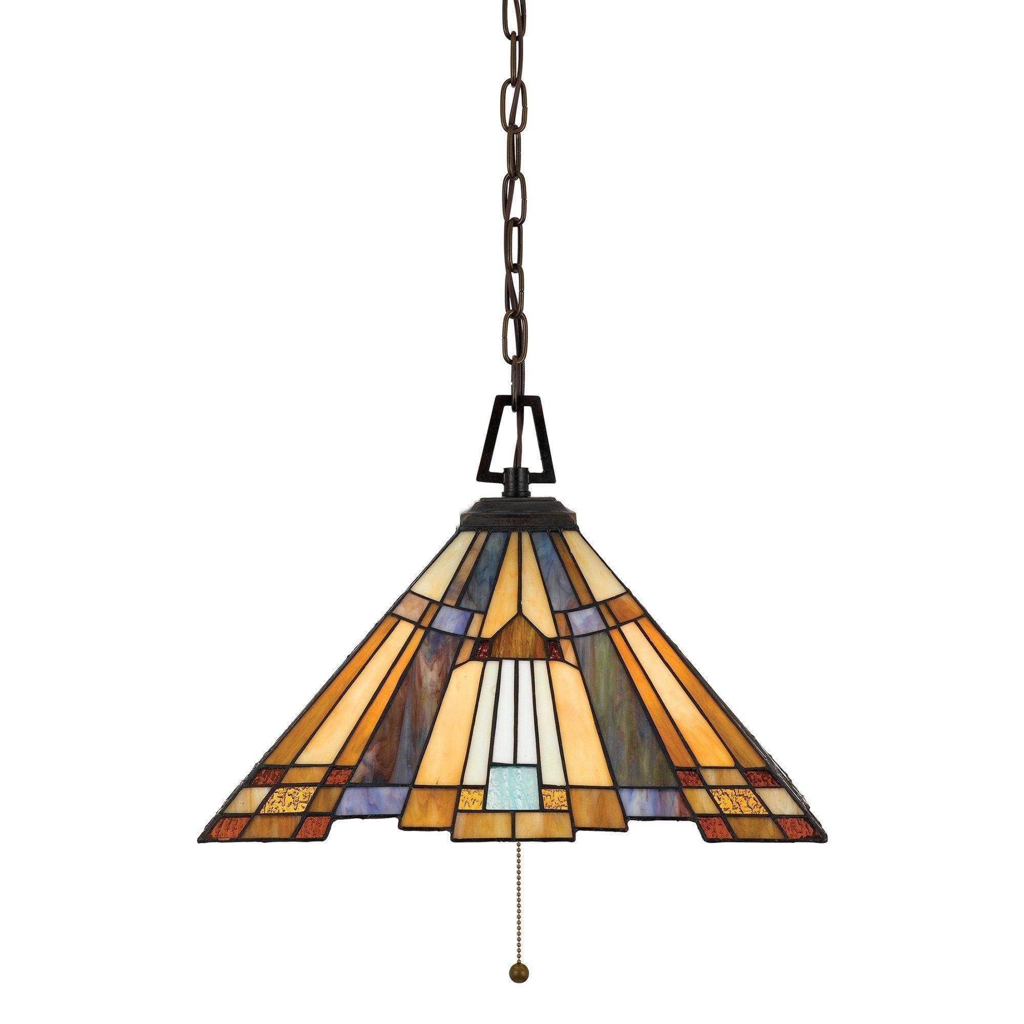Tiffany Ceiling Pendant Lights - Quoizel Tiffany Inglenook Ceiling Pendant Light QZ/INGLENOOK/P/A