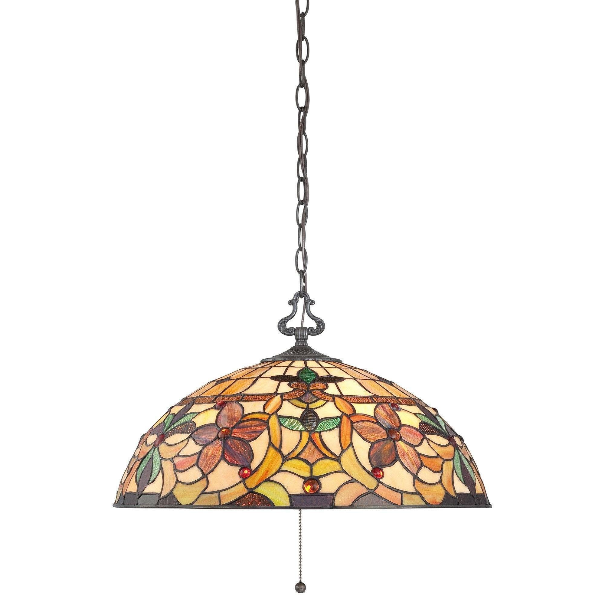 Tiffany Ceiling Pendant Lights - Quoizel Tiffany Kami Pendant Ceiling Light QZ/KAMI/P