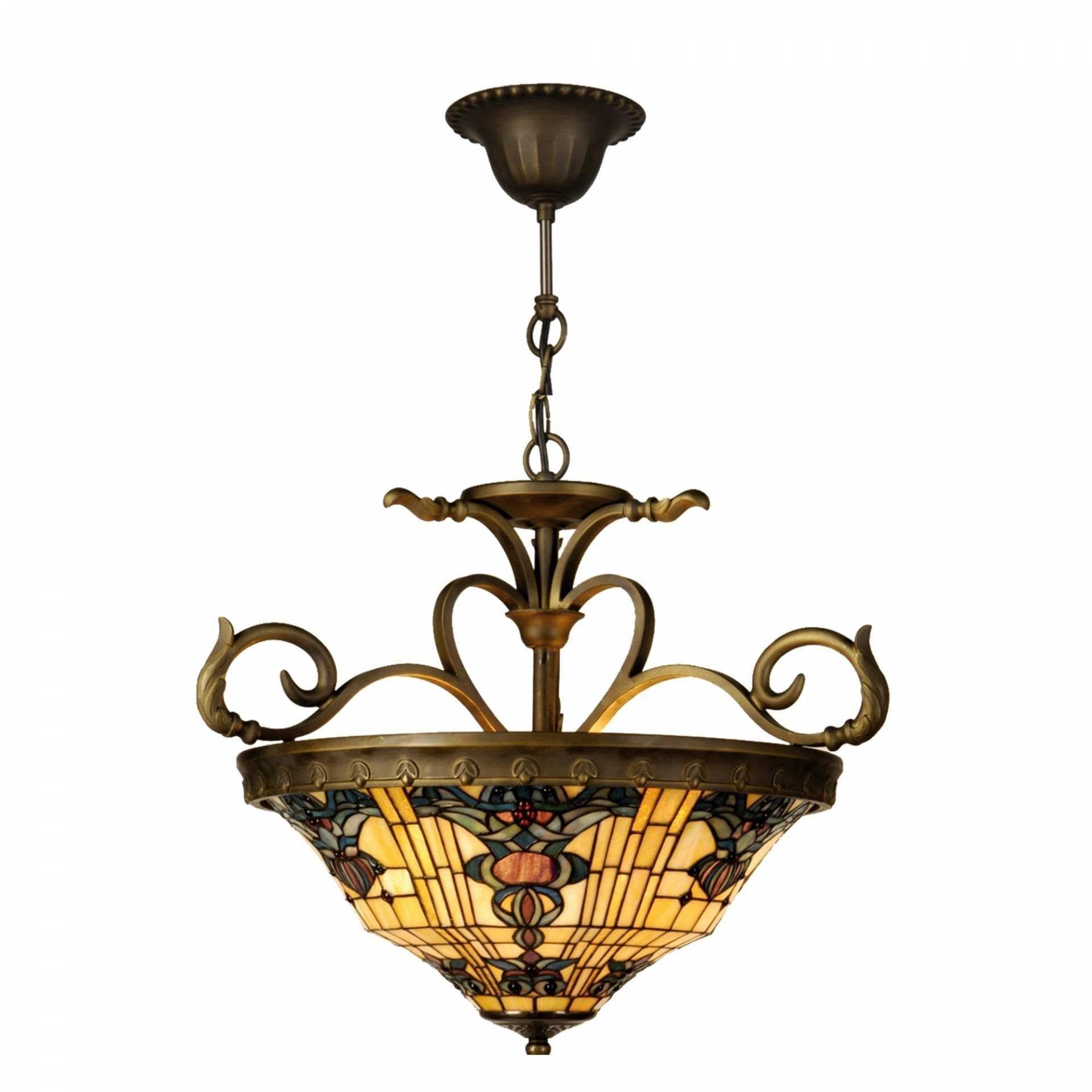 Inverted Ceiling Pendant Lights - Regency 3 Bulb Inverted Pendant Ceiling Light