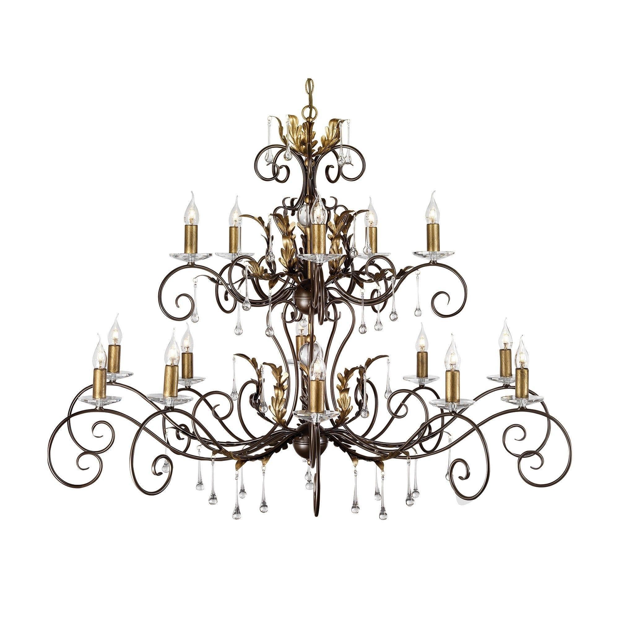 Elstead Amarilli Bronze 15 Light Chandelier-Elstead Lighting-1-Tiffany Lighting Direct