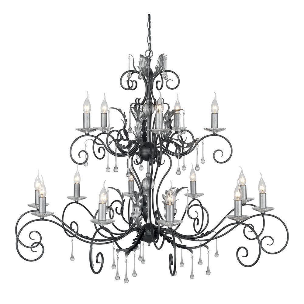 Elstead Amarilli 15lt Chandelier Ceiling Light AML15 BLK SIL