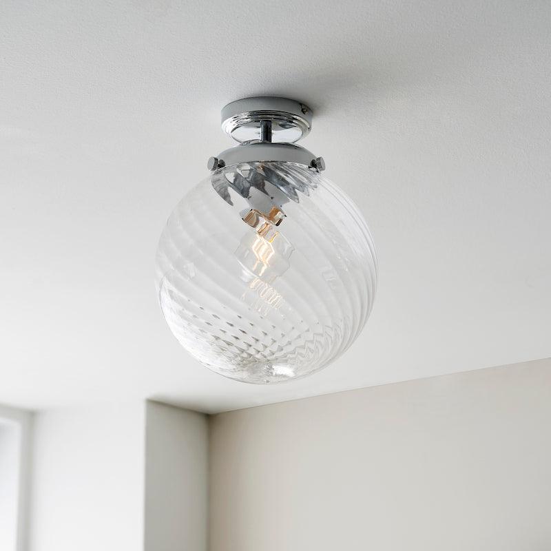 milston 1 light flush bathroom ceiling light light by Endon Lighting Living Room Unlit Shot
