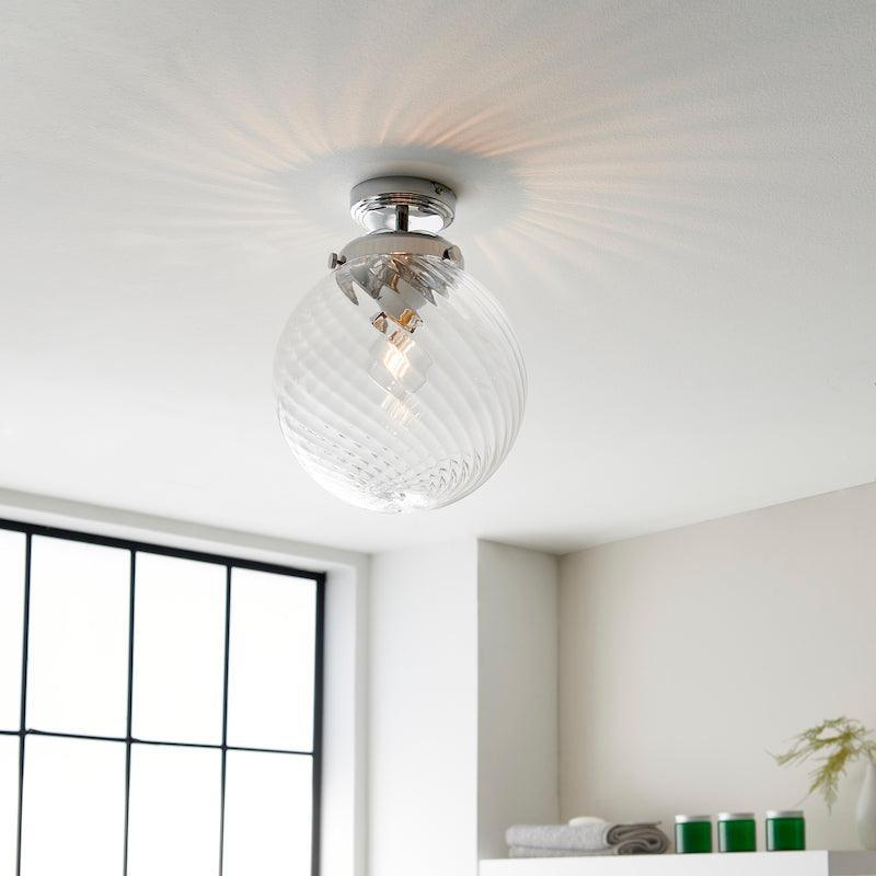 milston 1 light flush bathroom ceiling light light by Endon Lighting Living room close up image