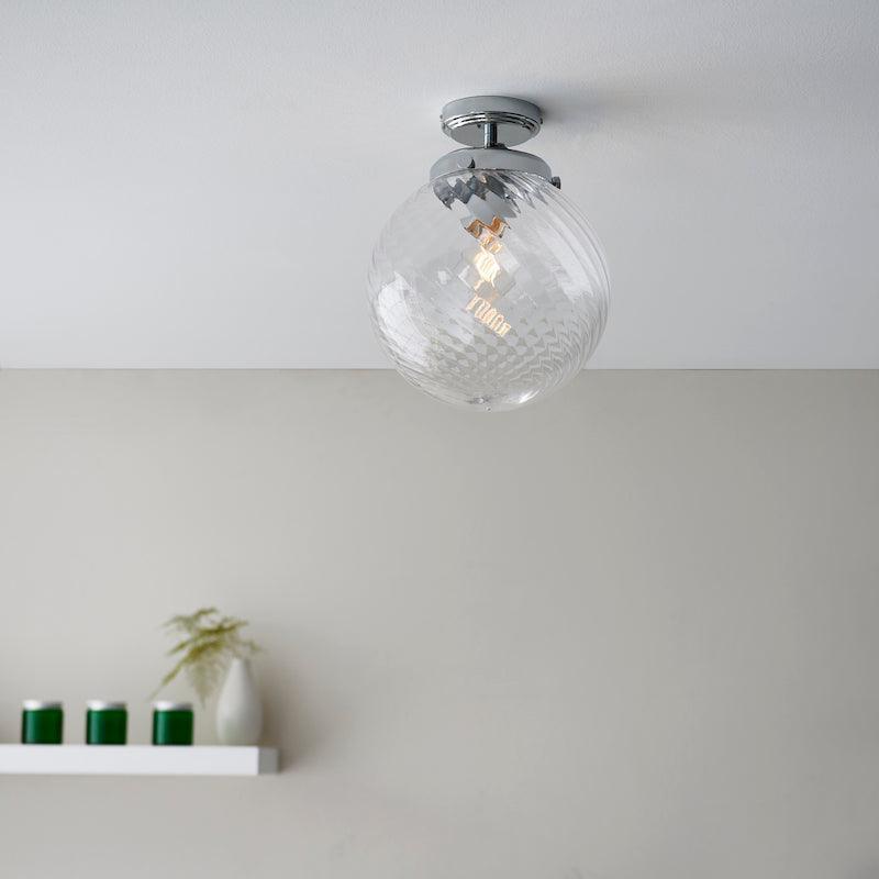 milston 1 light flush bathroom ceiling light light by Endon Lighting Bedroom Hero Shot