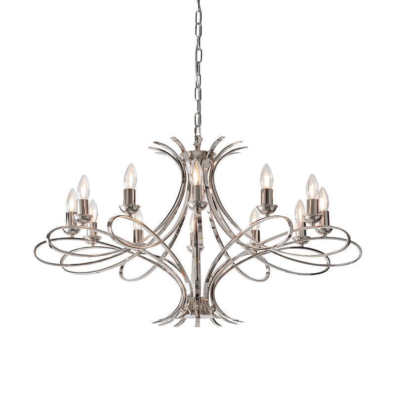 penn 12 light nickel chandelier ca7p12n