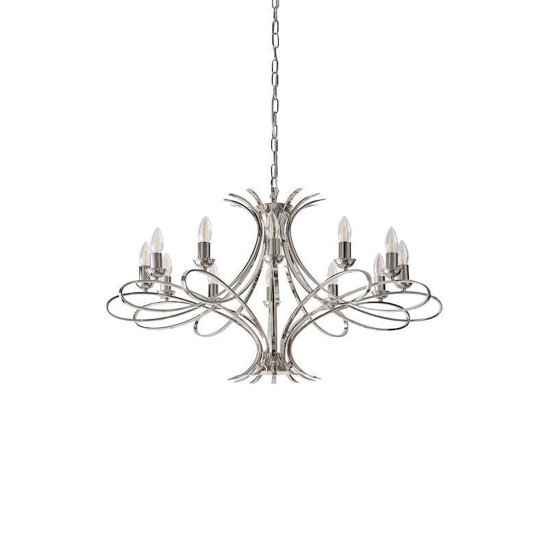 penn 12 light nickel chandelier ca7p12n unlit