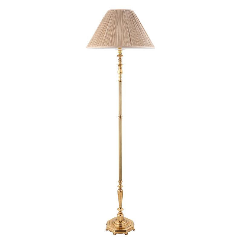 Traditional Floor Lamps - Asquith Solid Brass Floor Lamp With Beige Shade 63791 wide shot