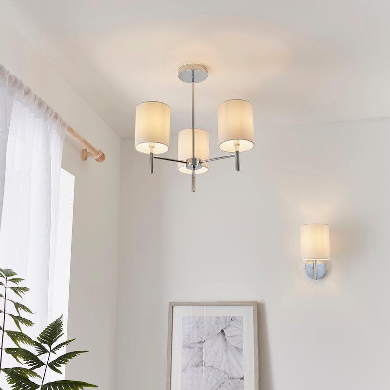 Traditional Flush & Semi Flush Ceiling Lights - Brio 3 Arm Chrome Finish Semi Flush Ceiling Light BRIO-3CH family