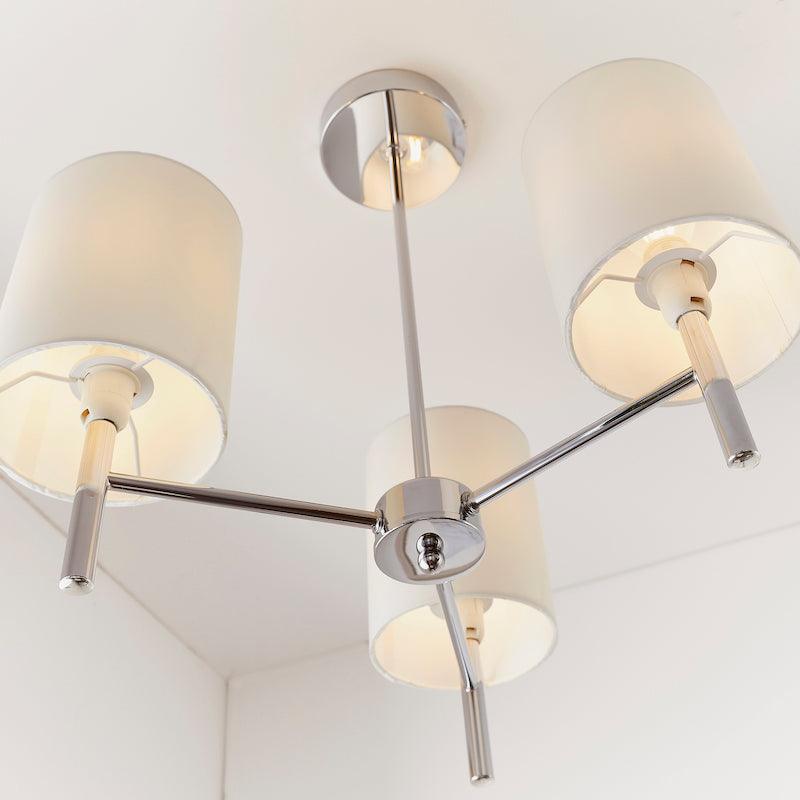 Traditional Flush & Semi Flush Ceiling Lights - Brio 3 Arm Chrome Finish Semi Flush Ceiling Light BRIO-3CH under