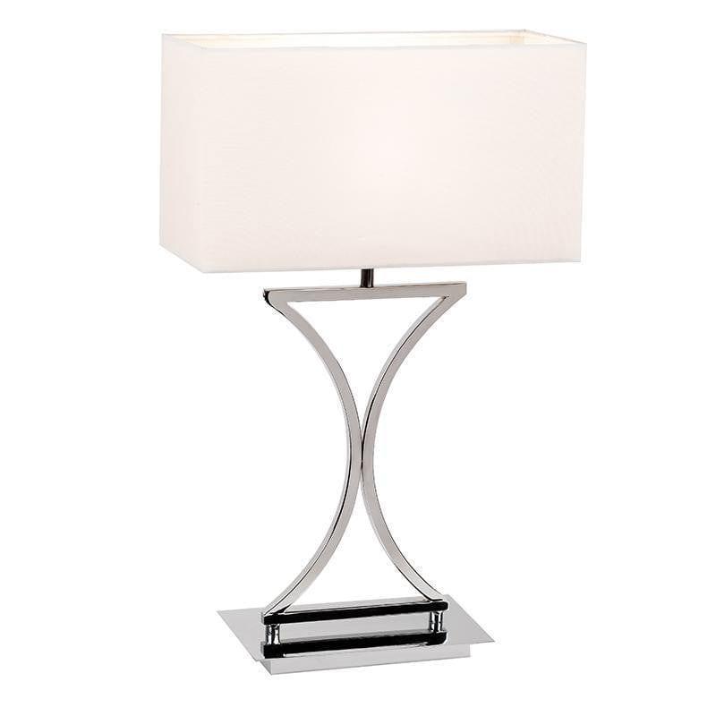 Endon Epalle Chrome Plate & White Cotton Mix Table Lamp 1