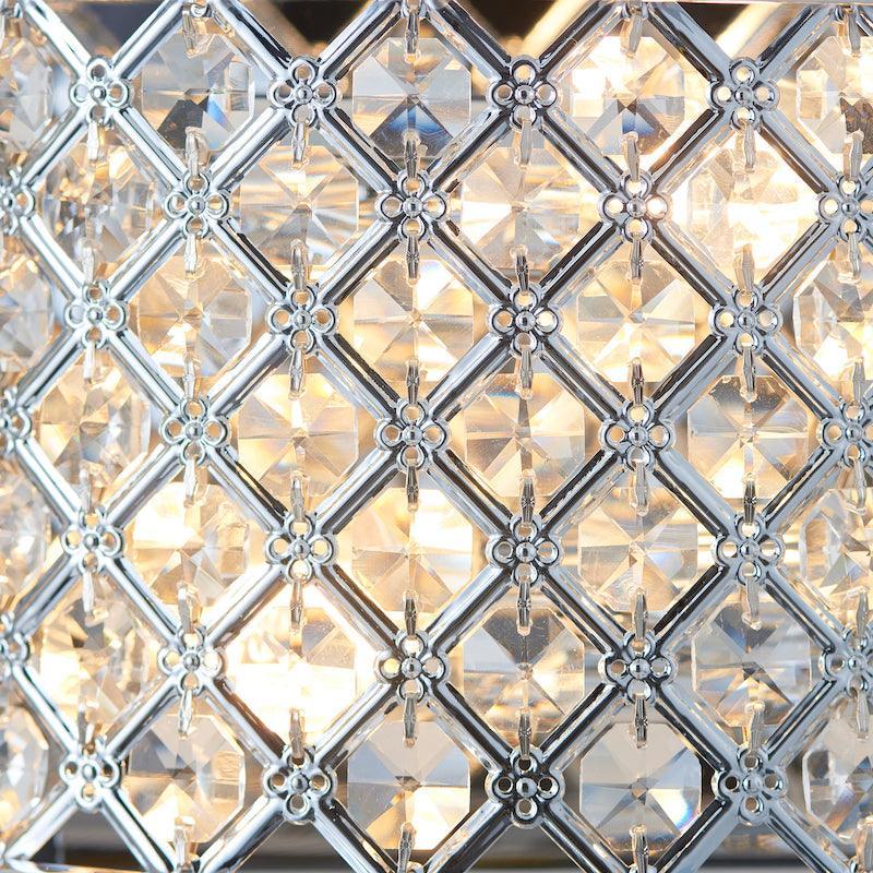 Traditional Flush And Semi Flush Ceiling Lights - Hudson chrome Plate & crystal 2LT Semi Flush HUDSON-2WBCH close up crystal