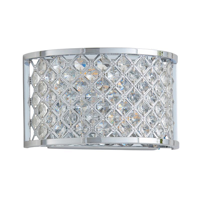 Traditional Flush And Semi Flush Ceiling Lights - Hudson chrome Plate & crystal 2LT Semi Flush HUDSON-2WBCH off