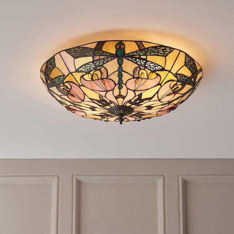 ashton tiffany flush ceiling light close fitting image