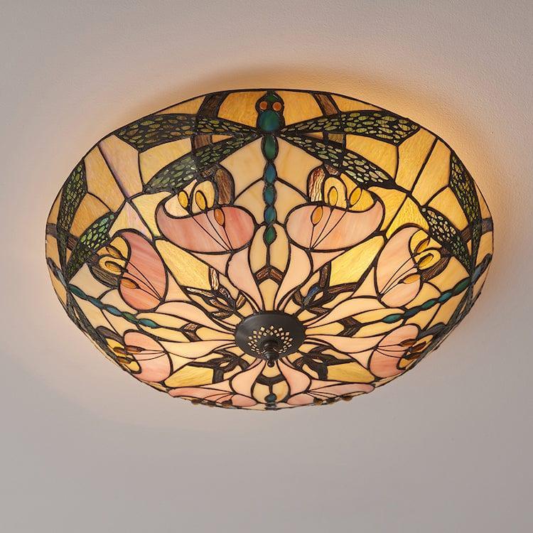 ashton tiffany flush ceiling light kitchen lighting image