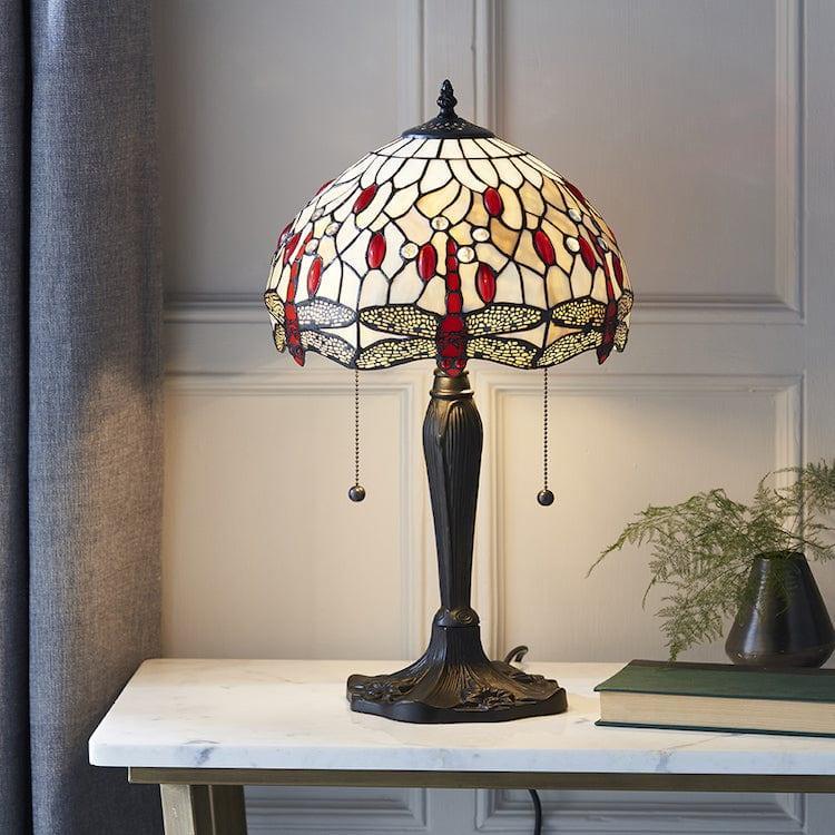 Interiors 1900 Beige Dragonfly Intermediate Tiffany Lamp