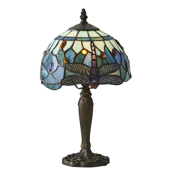 Tiffany Bedside Lamps - Blue Dragonfly Tiffany Intermediate Table Lamp 64088