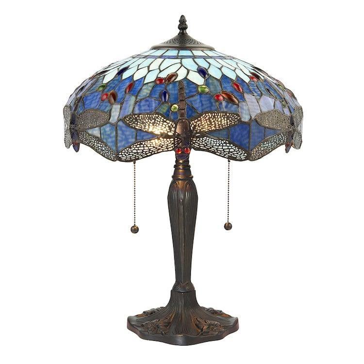 Large Tiffany Lamps - Blue Dragonfly Tiffany Lamp 64089