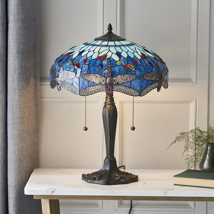 Interiors 1900 Blue Dragonfly Tiffany Table Lamp