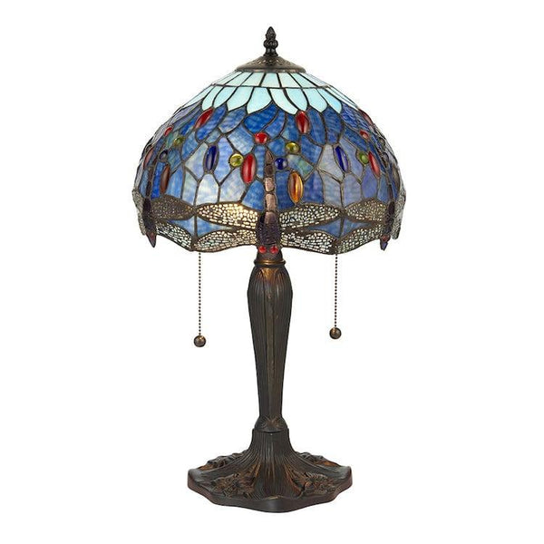 Tiffany Bedside Lamps - Blue Dragonfly Small Tiffany Table Lamp 64090