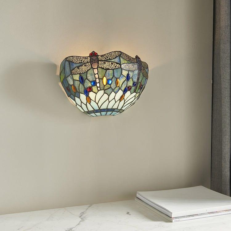 blue dragonfly tiffany wall light Living room lighting image