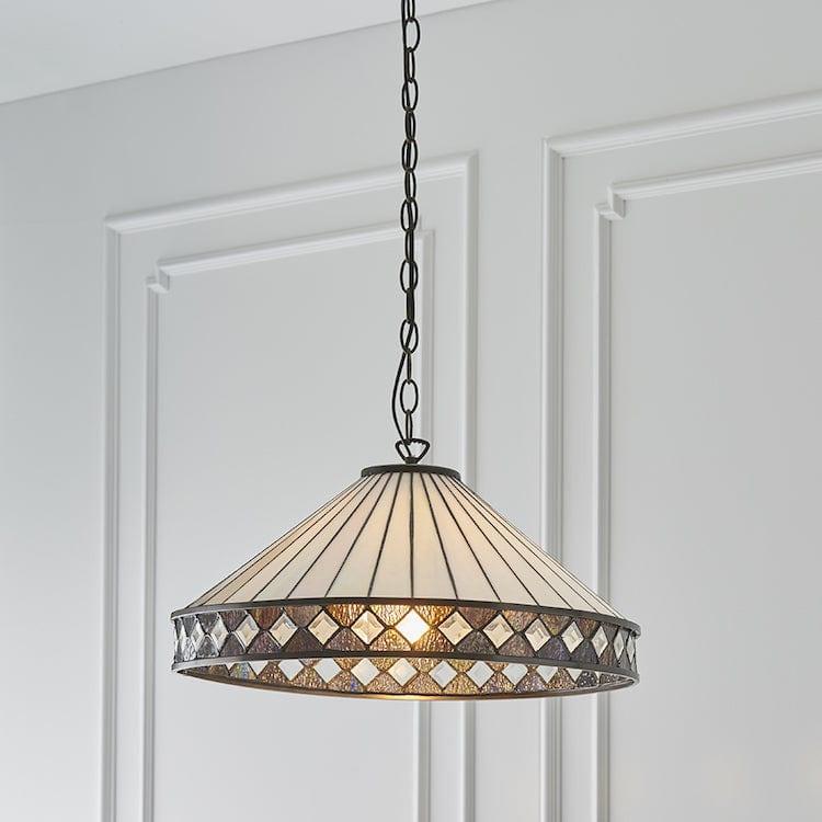 Fargo Large Tiffany Ceiling Light - 1 Bulb Fitting
