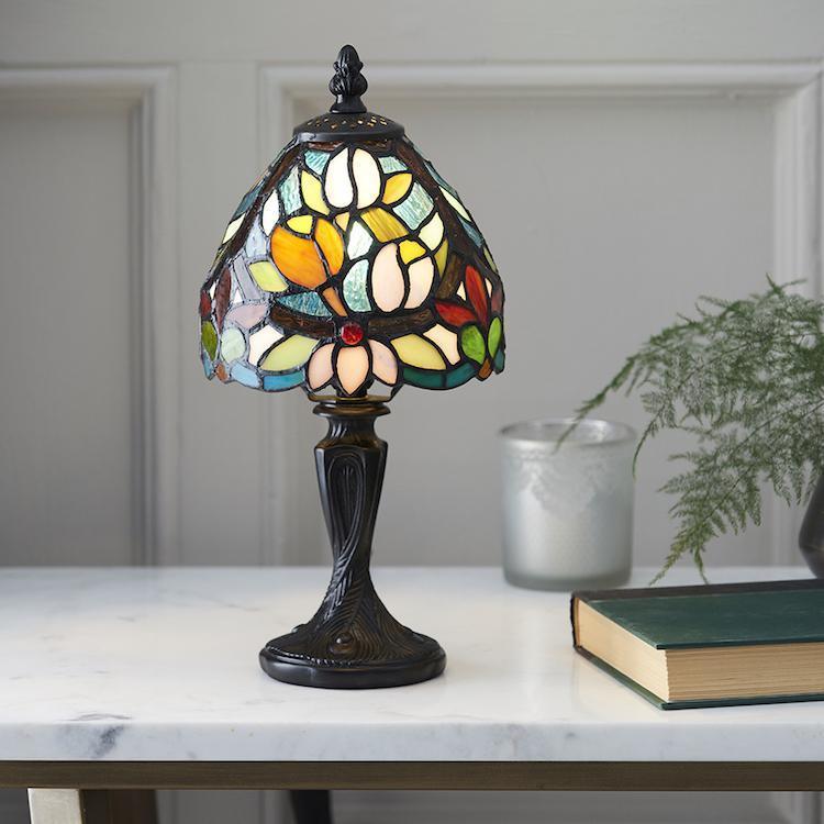 Interiors 1900 Sylvette Mini Tiffany Bedside Table Lamp