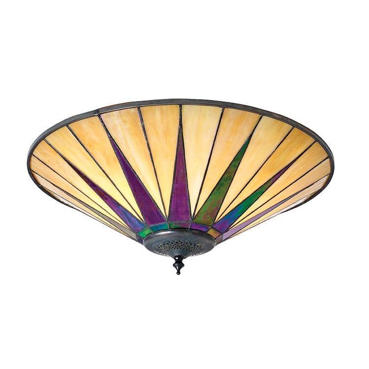 Tiffany Ceiling Flush & Semi Flush Lights - Dark Star Large Tiffany 2 Light Flush Ceiling Light 70240