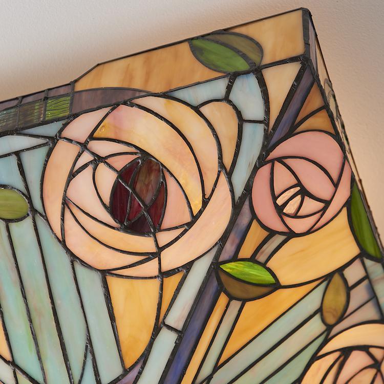 Tiffany Ceiling Flush & Semi Flush Lights - Willow Large Tiffany 2 Light Flush Ceiling Light 70698