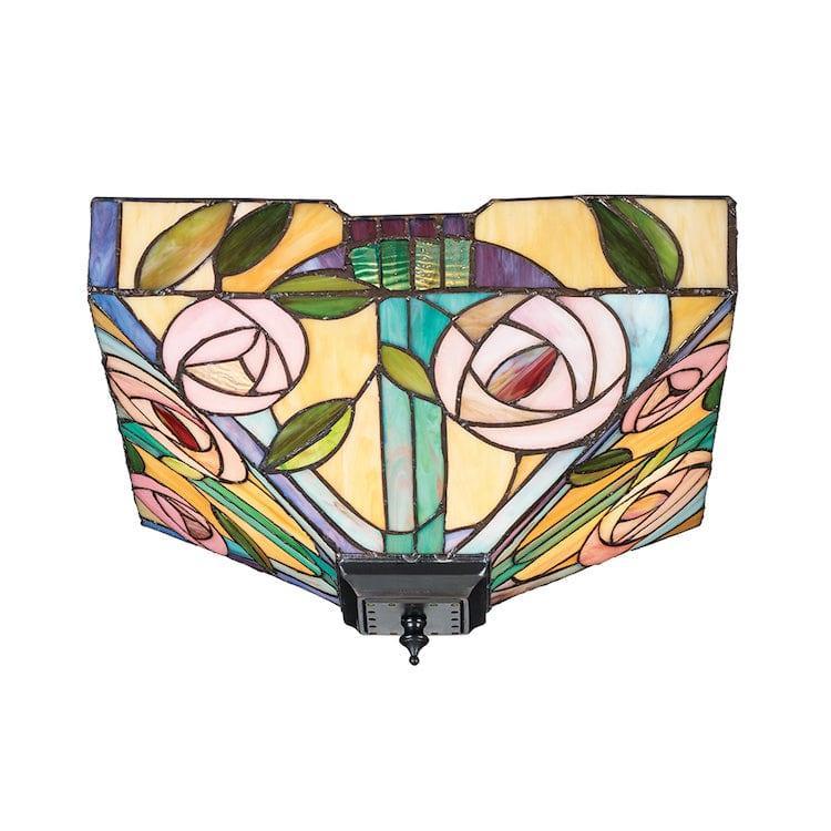 Tiffany Ceiling Flush & Semi Flush Lights - Willow Medium Tiffany 2 Light Flush Ceiling Light 70699