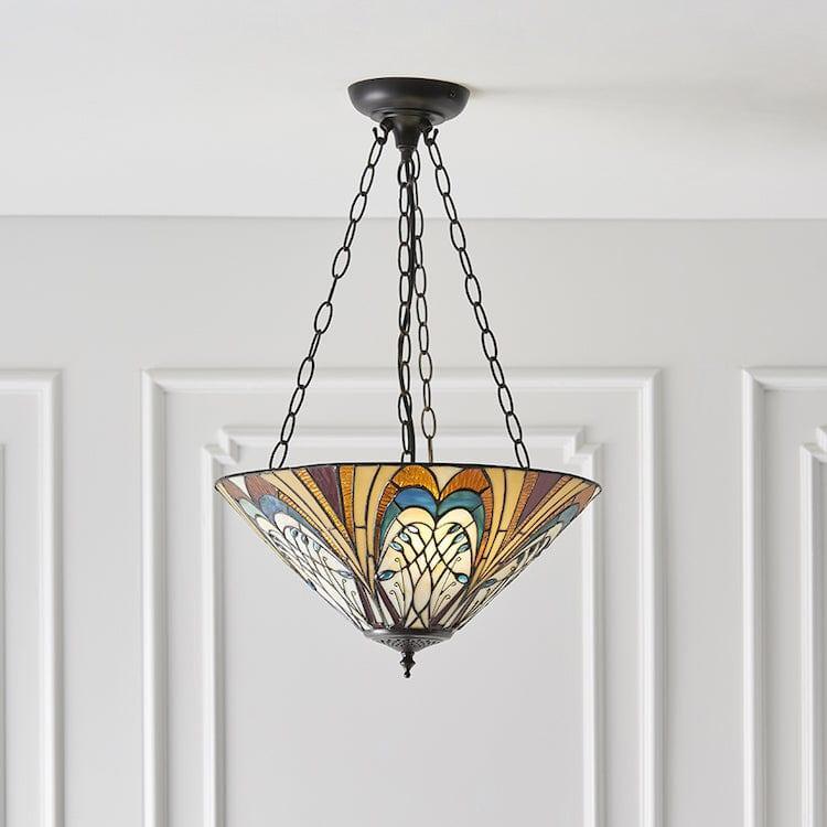 hector large inverted tiffany pendant light close fitting image