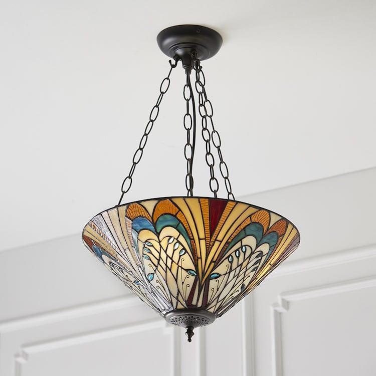 Interiors 1900 Hector Medium Inverted Tiffany Ceiling Light