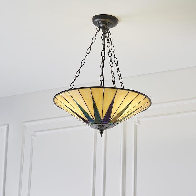 dark star adjustable tiffany ceiling pendant light close fitting image