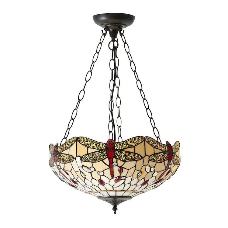 Inverted Ceiling Pendant Lights - Beige Dragonfly Medium 3 Light Inverted Pendant Light 70759