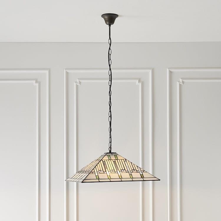 mission large tiffany ceiling light 3 bulb fitting Hallway Lighting Image