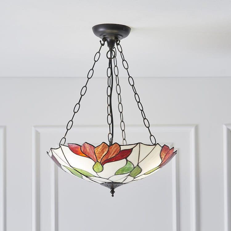 botanica inverted tiffany pendant light close fitting image
