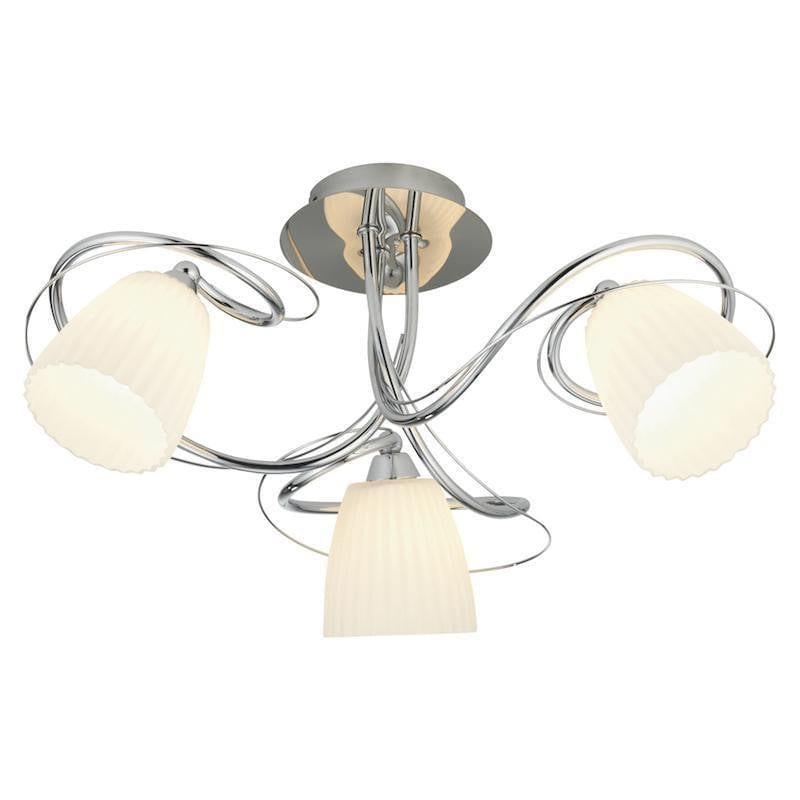 Leke Chrome Semi Flush Ceiling Light 6259/3 CH