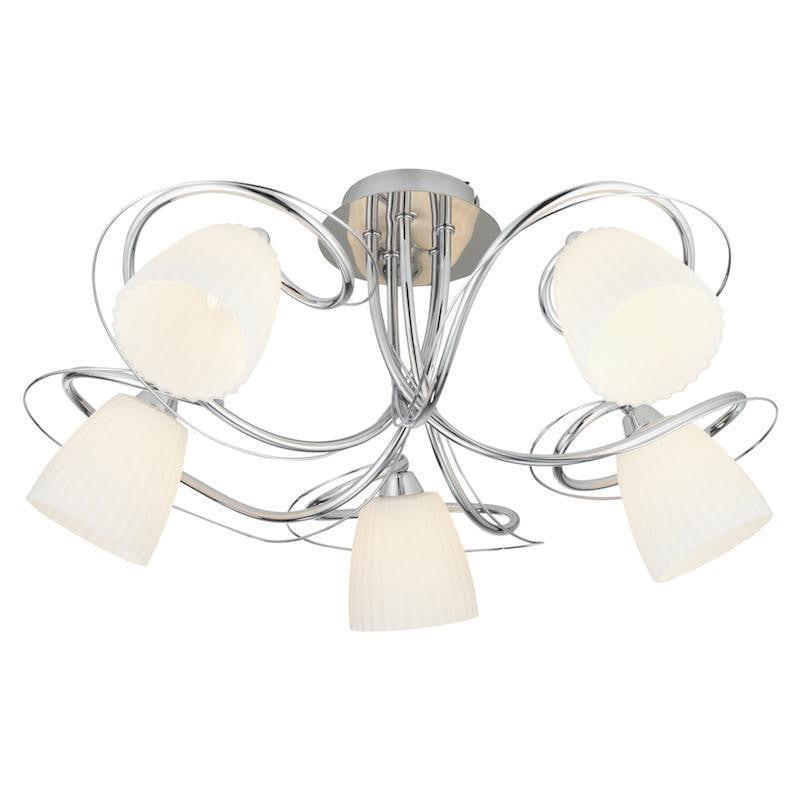 Leke Chrome Semi Flush Ceiling Light 6259/5 CH